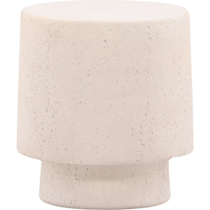 Viviana Outdoor Side Table by Arch & Plane in ivory. Made from concrete in a unique style.