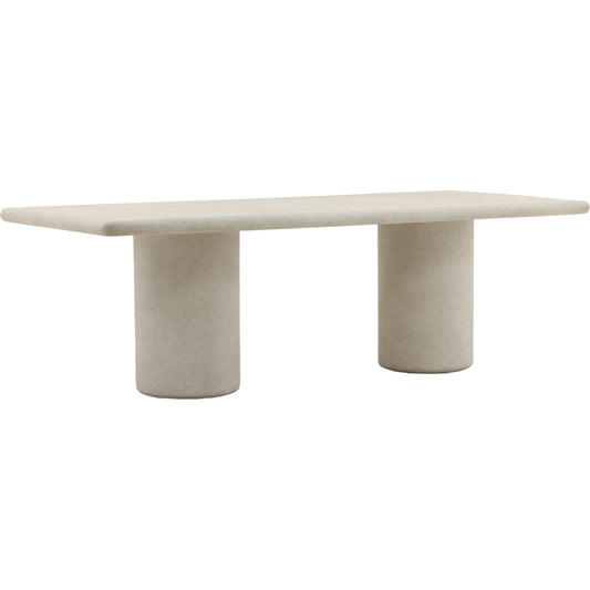 Tamia Outdoor Dining Table by Arch & Plane in light grey. Made from concrete in a unique style.