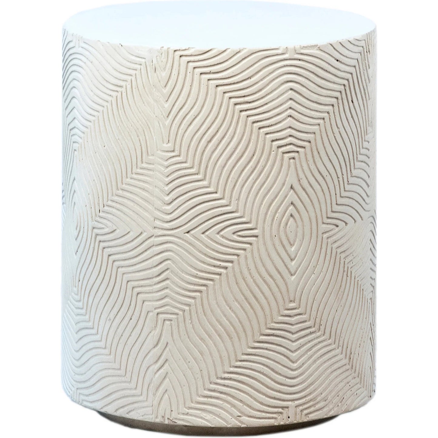 001 SI-2350559 | Primary Silo | Breann Outdoor Side Table by Arch & Plane in white finish. Made from concrete in a modern style.