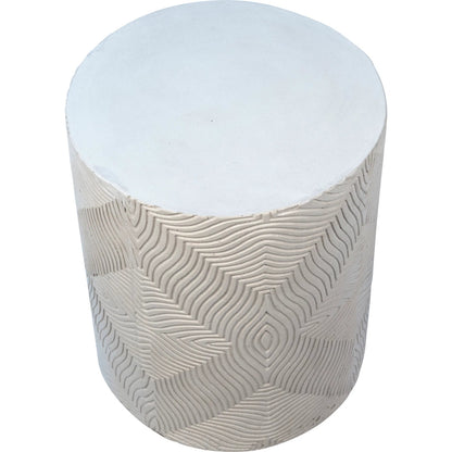 Breann Outdoor Side Table by Arch & Plane in white finish. Made from concrete in a modern style.