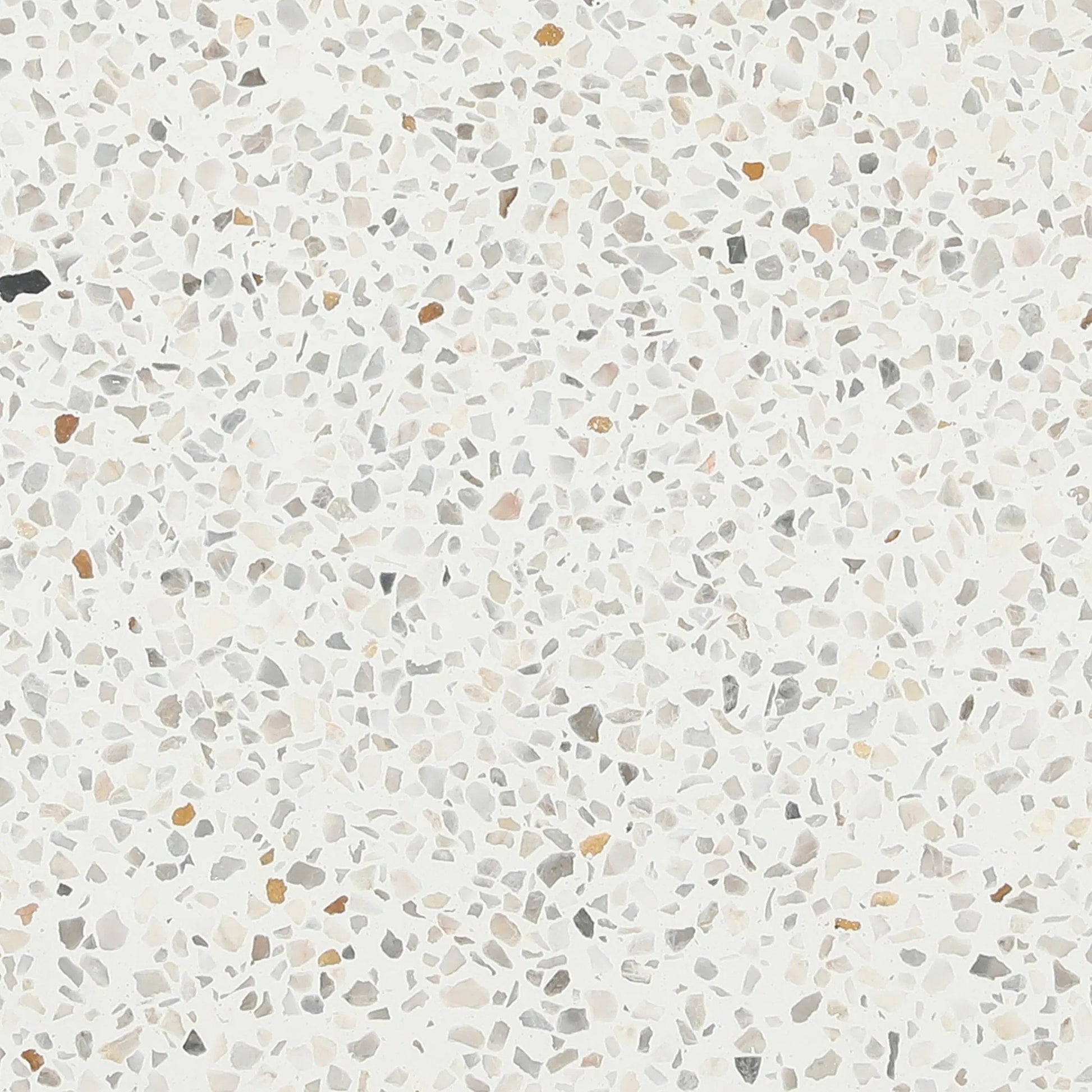 Chadrick Terrazzo Indoor/Outdoor Side Table by Arch & Plane in off white. Made from terrazzo in a modern style.