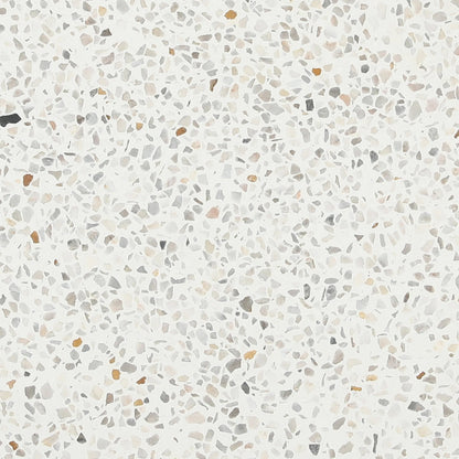 Chadrick Terrazzo Indoor/Outdoor Side Table by Arch & Plane in off white. Made from terrazzo in a modern style.