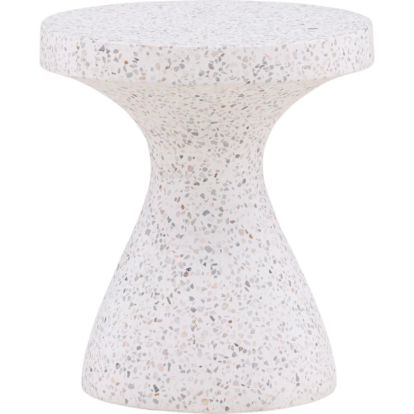 001 SI-1924358 | Primary Silo | Chadrick Terrazzo Indoor/Outdoor Side Table by Arch & Plane in off white. Made from terrazzo in a modern style.