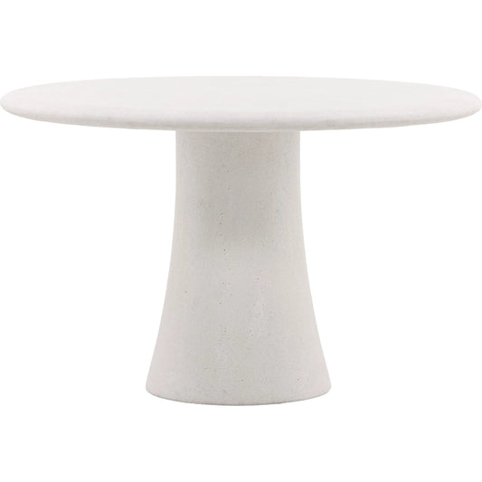 Jemina Outdoor Dining Table by Arch & Plane in white. Made from concrete in a unique style.