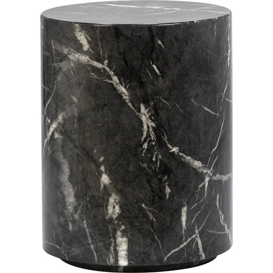001 SI-2075446 | Primary Silo | Sully Concrete Side Table by Arch & Plane in black and black marble water-transfer with white veining. Made from lightweight concrete in a modern style.