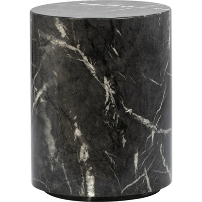 Sully Concrete Side Table by Arch & Plane in black and black marble water-transfer with white veining. Made from lightweight concrete in a modern style.