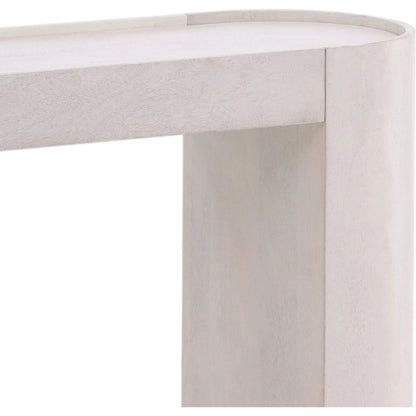 Corden Console Table by Arch & Plane in antique white wash sealed finish. Made from mango wood in a transitional style.