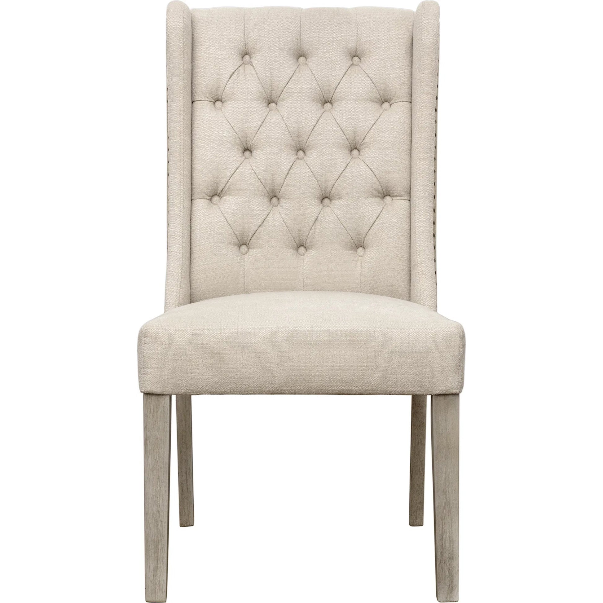 Drucilla Oatmeal Linen and Jute Dining Chair by Arch & Plane in sand beige, medium brown and fabric. Made from linen in a traditional style.