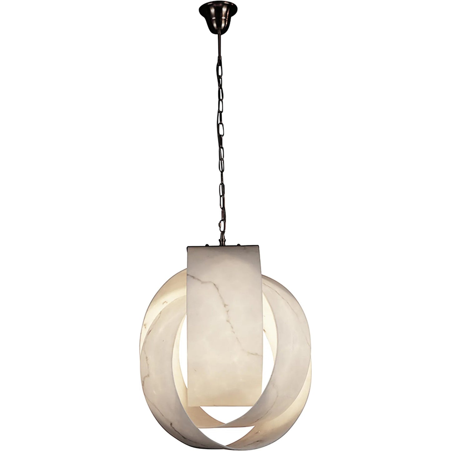 001 SI-2075290 | Primary Silo | Faye Sculptural Modern Pendant by Arch & Plane in white, grey, gold and white, grey marble accents with an antique brass finish. Made from iron, polyresin in a modern style.