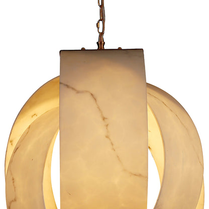 Faye Sculptural Modern Pendant by Arch & Plane in white, grey, gold and white, grey marble accents with an antique brass finish. Made from iron, polyresin in a modern style.