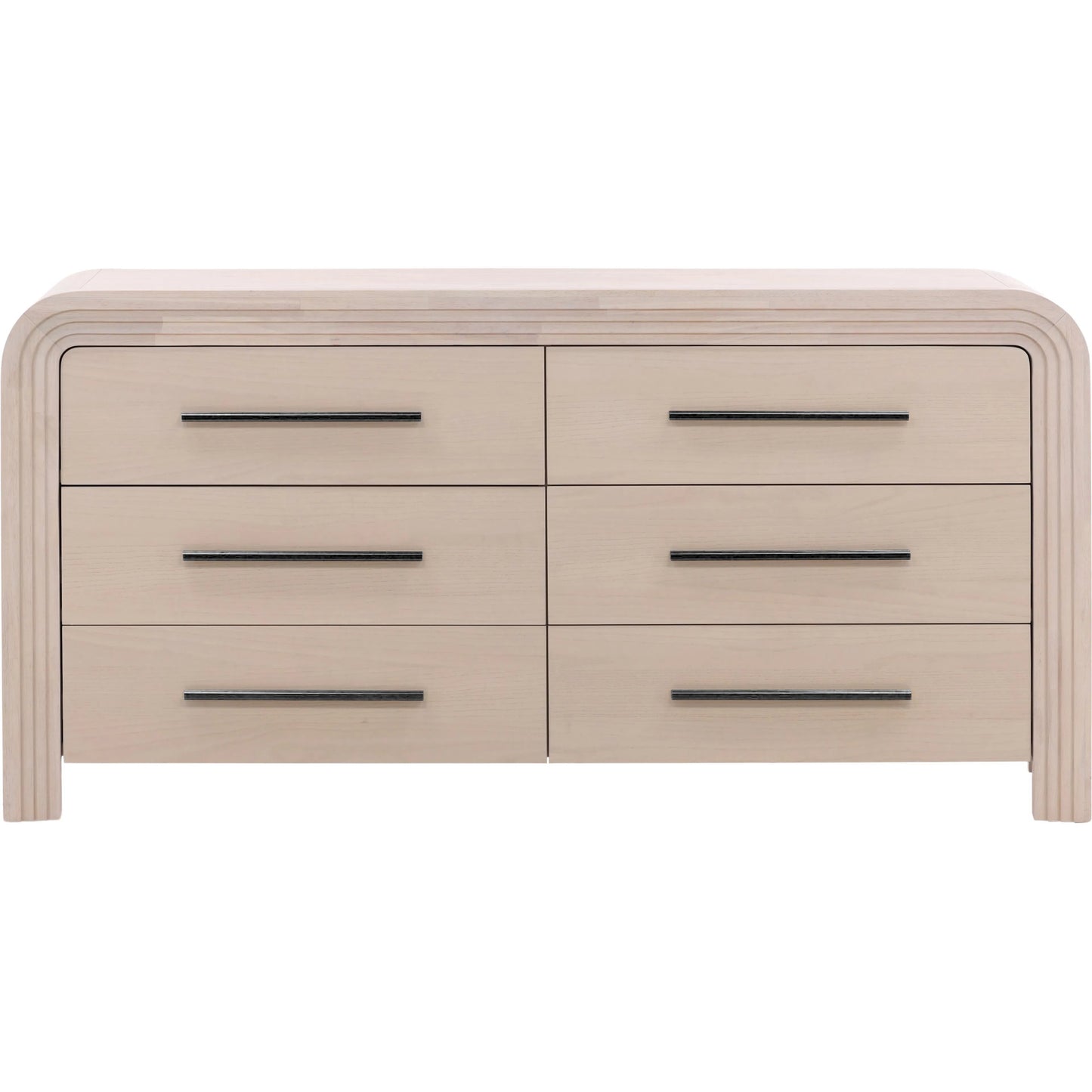 002 SI-2350585 | Additional Silo | Rene Dresser by Arch & Plane in bleach natural, black handles. Made from rubber wood, oak veneer in a transitional style.