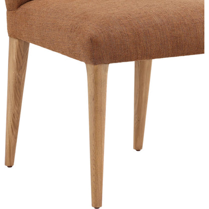 Otho Dining Chair (Set of 2) by Arch & Plane in brown. Made from chenille fabric, solid oak wood in a transitional style.