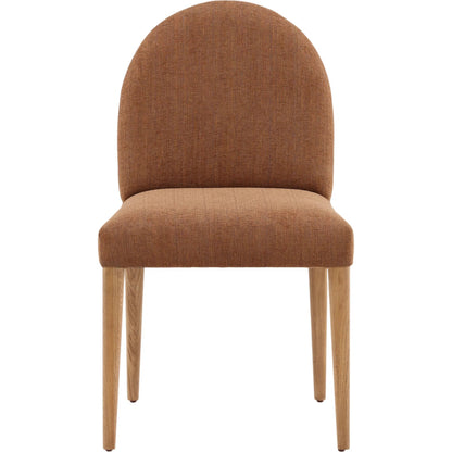 Otho Dining Chair (Set of 2) by Arch & Plane in brown. Made from chenille fabric, solid oak wood in a transitional style.