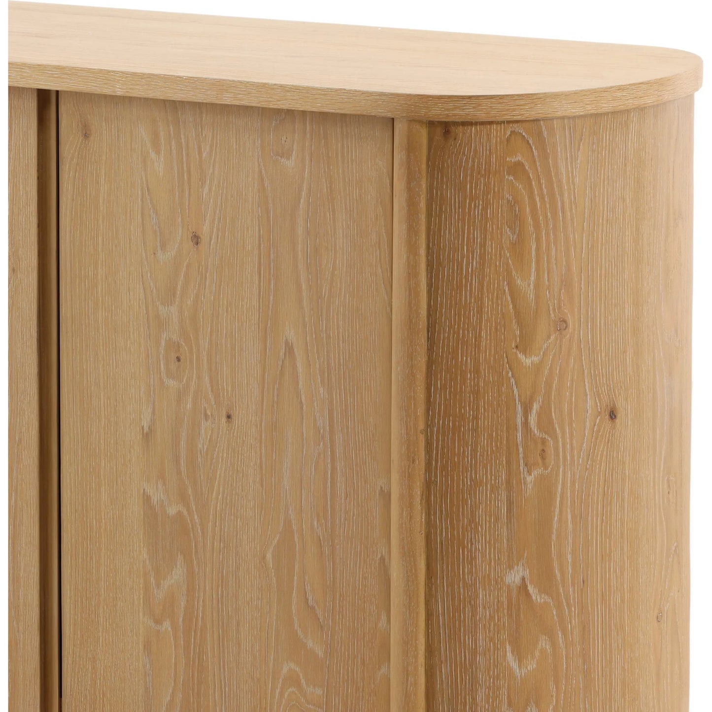 006 SI-2440516 | Closeup | Haskell Sideboard by Arch & Plane in natural. Made from rubber wood, oak veneer in a transitional style.