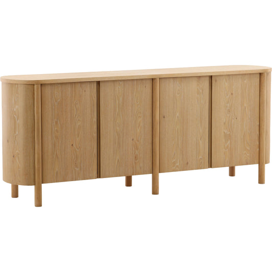Raelyn Sideboard by Arch & Plane in natural. Made from rubber wood, oak veneer in a unique style.