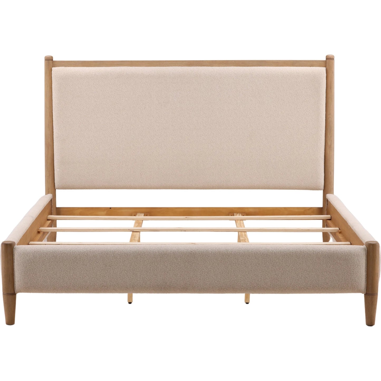 003 SI-2532820 | Additional Silo | Grace Bed by Arch & Plane in cream, natural. Made from boucle fabric, rubberwood in a unique style.