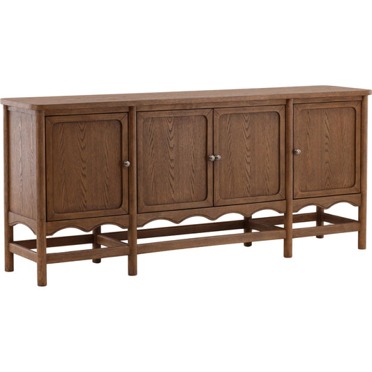 Catalina Sideboard by Arch & Plane in brown. Made from rubber wood, oak veneer in a unique style.
