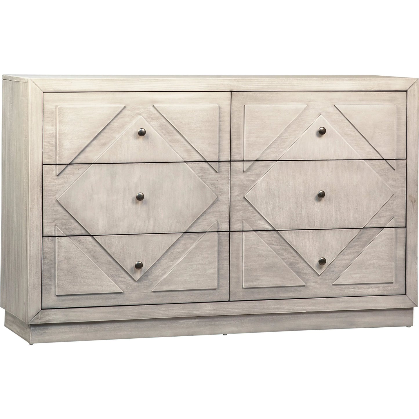 001 SI-2075455 | Primary Silo | Theia Dresser by Arch & Plane in white, grey and light grey wash finish. Made from pine wood in a modern style.
