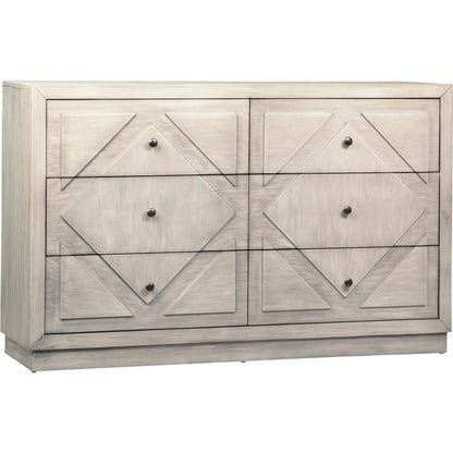 Theia Dresser by Arch & Plane in white, grey and light grey wash finish. Made from pine wood in a modern style.