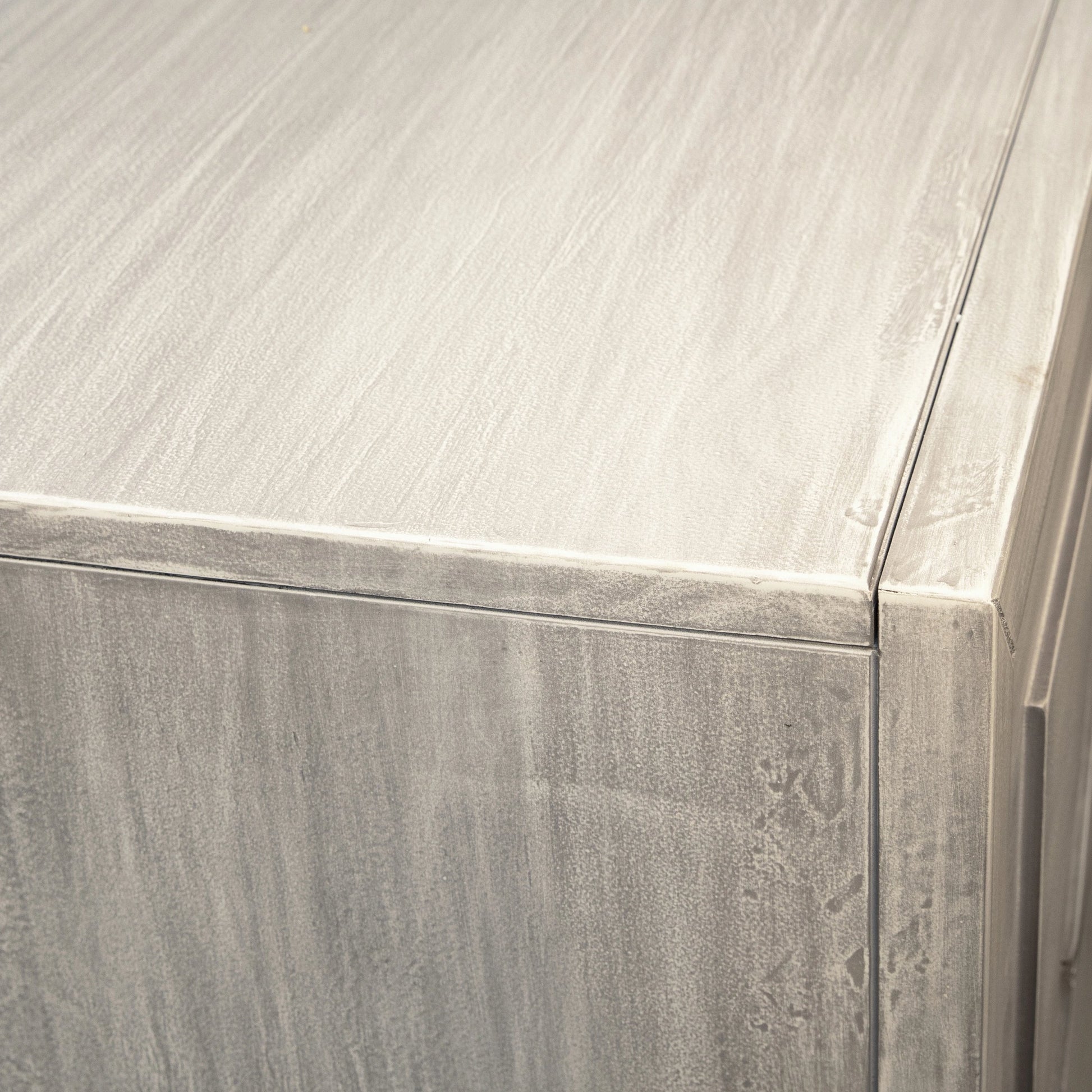 Theia Dresser by Arch & Plane in white, grey and light grey wash finish. Made from pine wood in a modern style.