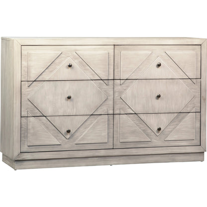 Theia Dresser by Arch & Plane in white, grey and light grey wash finish. Made from pine wood in a modern style.