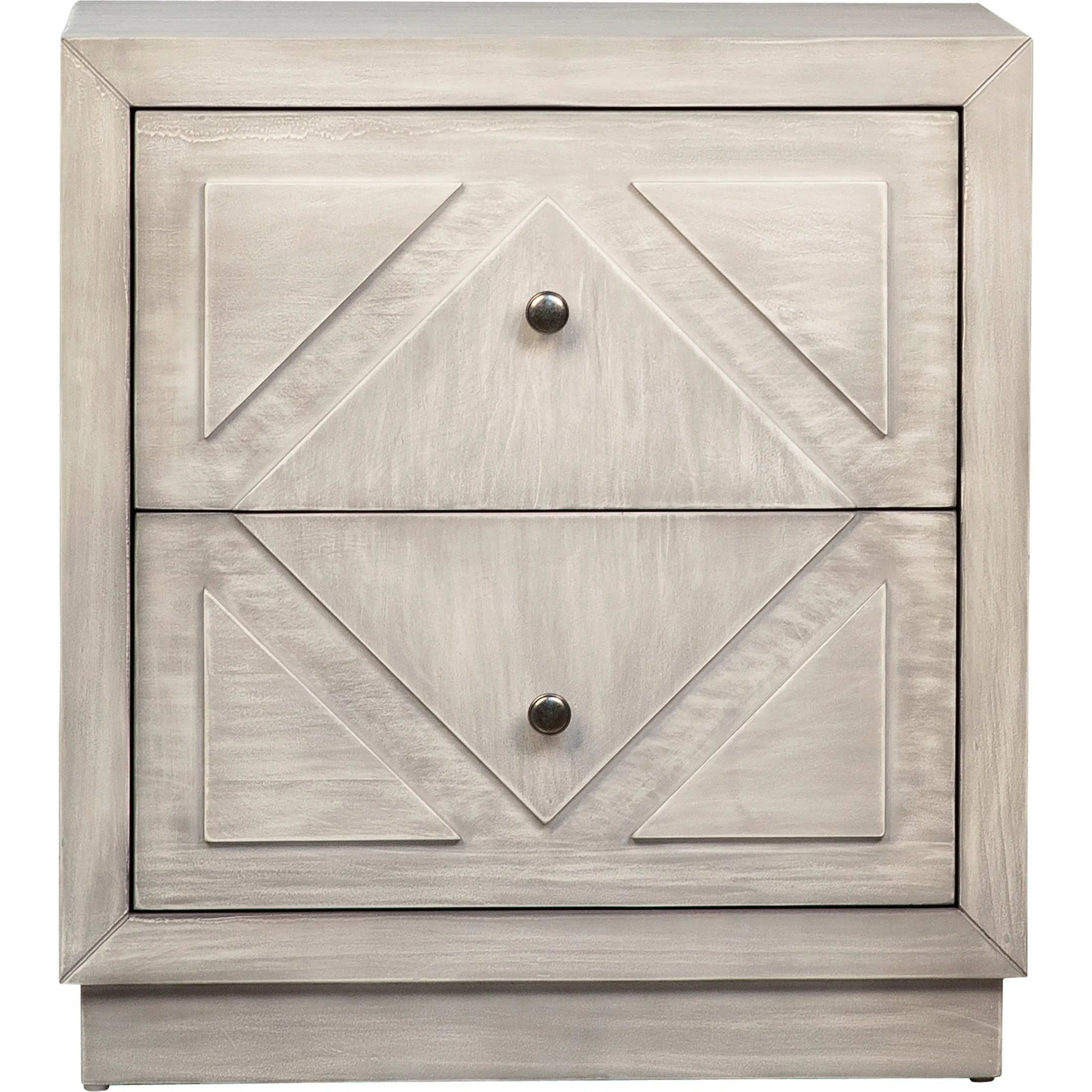 Artemis Light Grey Nightstand by Arch & Plane in white, grey and light grey wash finish. Made from pine wood in a modern style.