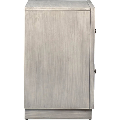 Artemis Light Grey Nightstand by Arch & Plane in white, grey and light grey wash finish. Made from pine wood in a modern style.