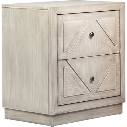 Artemis Light Grey Nightstand by Arch & Plane in white, grey and light grey wash finish. Made from pine wood in a modern style.