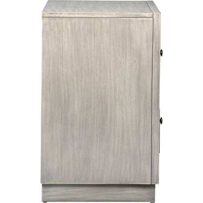 Artemis Light Grey Nightstand by Arch & Plane in white, grey and light grey wash finish. Made from pine wood in a modern style.