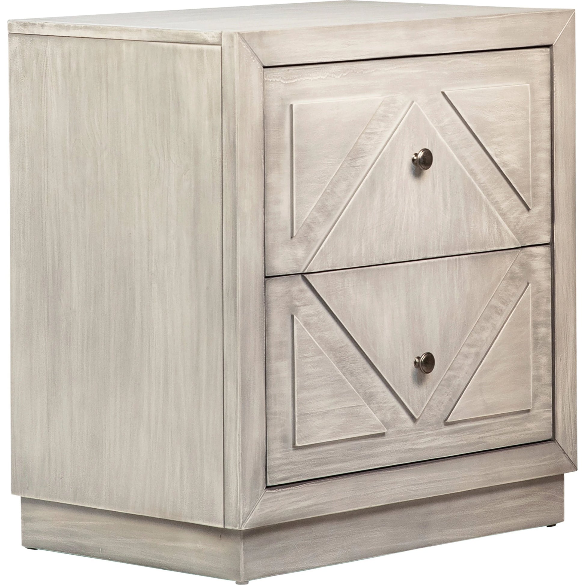 Artemis Light Grey Nightstand by Arch & Plane in white, grey and light grey wash finish. Made from pine wood in a modern style.