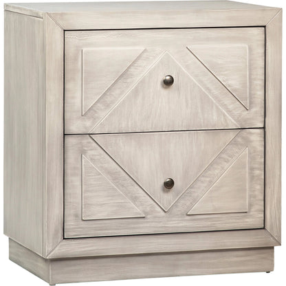 Artemis Light Grey Nightstand by Arch & Plane in white, grey and light grey wash finish. Made from pine wood in a modern style.