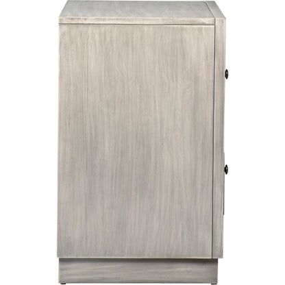 Artemis Light Grey Nightstand by Arch & Plane in white, grey and light grey wash finish. Made from pine wood in a modern style.