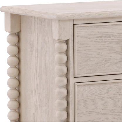 Marcellina Nightstand by Arch & Plane in natural. Made from rubber wood, oak veneer in a transitional style.