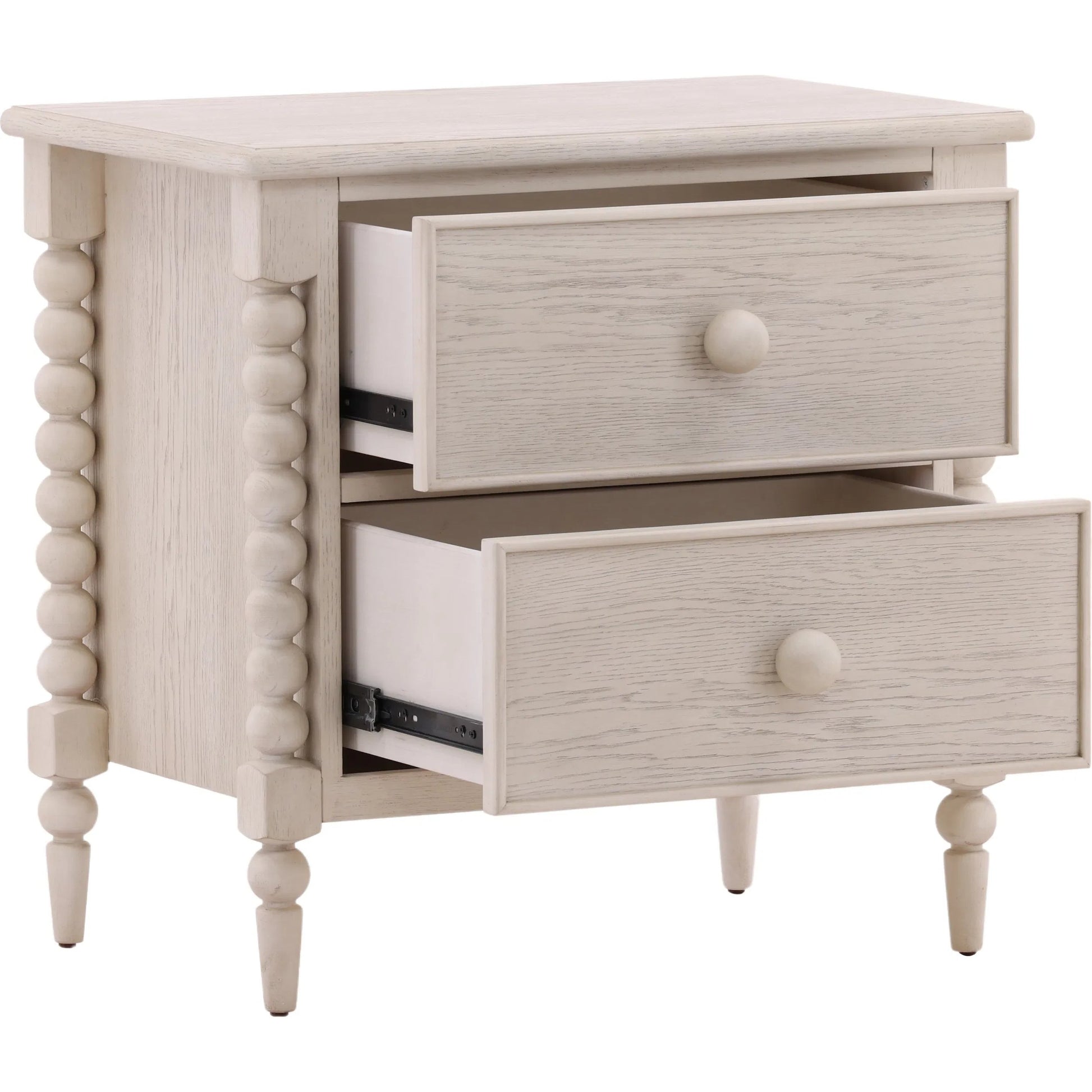 Marcellina Nightstand by Arch & Plane in natural. Made from rubber wood, oak veneer in a transitional style.