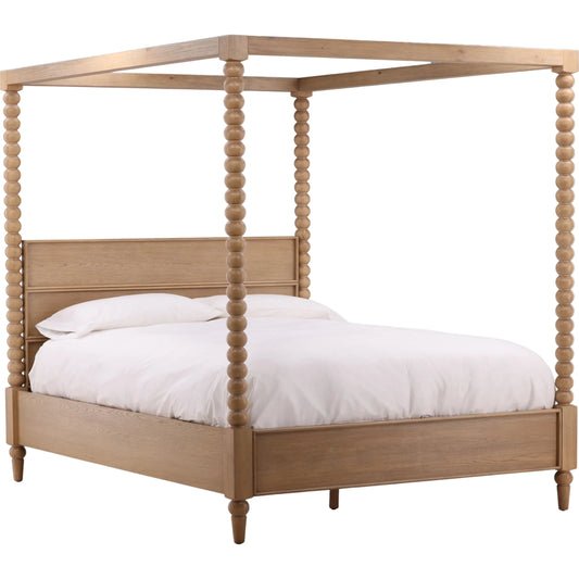 Antionette Bed by Arch & Plane in natural. Made from rubber wood, oak veneer in a unique style.