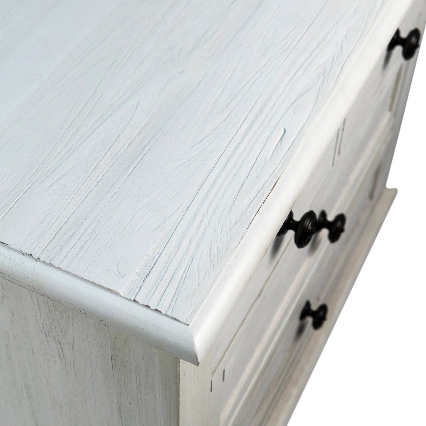 007 SI-1924401 | Closeup | Dontae Reclaimed Acacia White-Washed Nightstand by Arch & Plane in white, black and white wash. Made from relaimed acacia in a modern style.