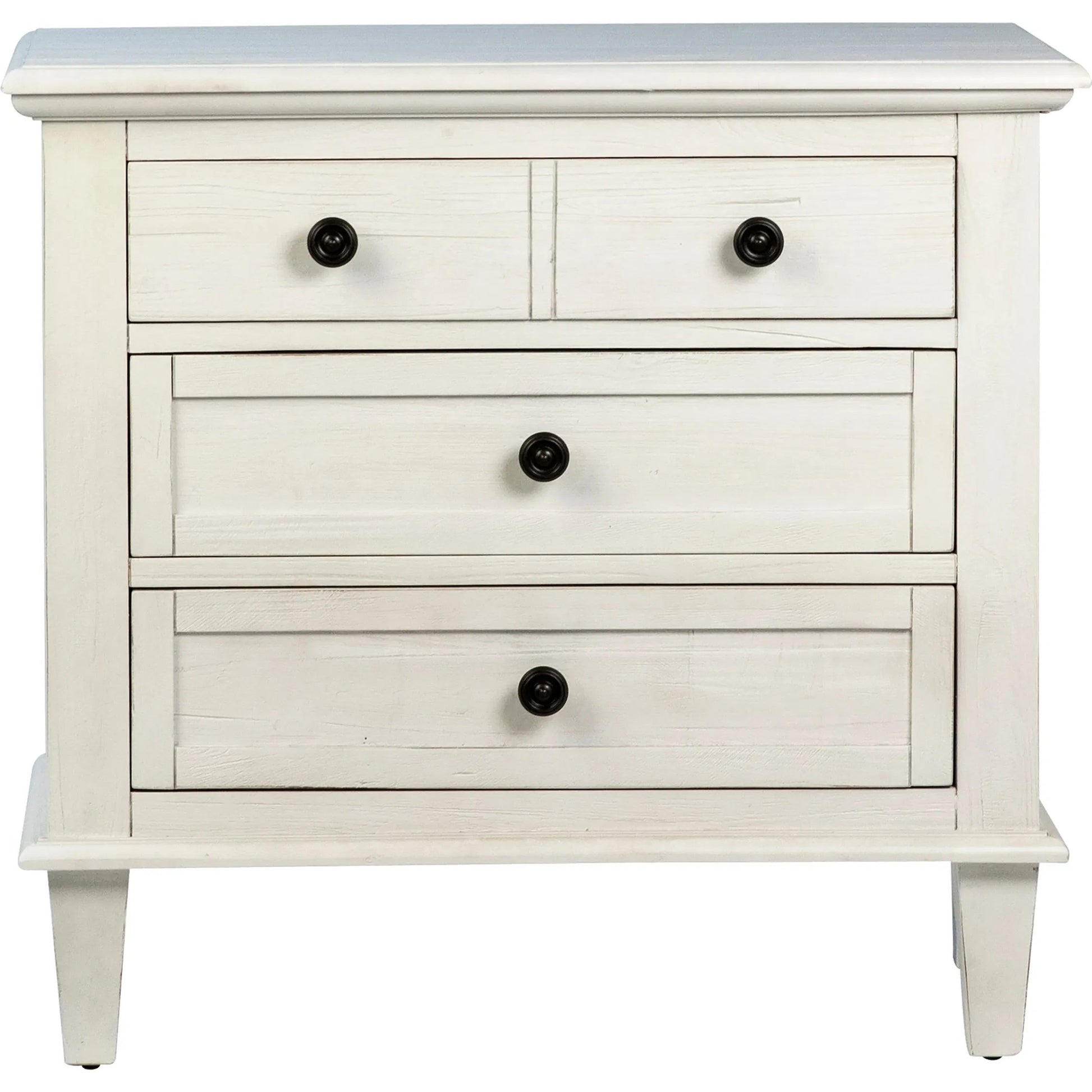 Dontae Reclaimed Acacia White-Washed Nightstand by Arch & Plane in white, black and white wash. Made from relaimed acacia in a modern style.