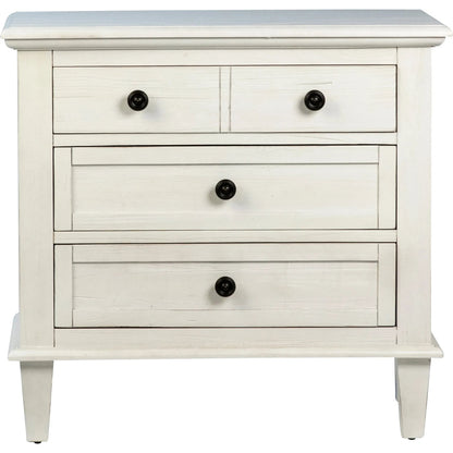 Dontae Reclaimed Acacia White-Washed Nightstand by Arch & Plane in white, black and white wash. Made from relaimed acacia in a modern style.
