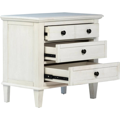 Dontae Reclaimed Acacia White-Washed Nightstand by Arch & Plane in white, black and white wash. Made from relaimed acacia in a modern style.