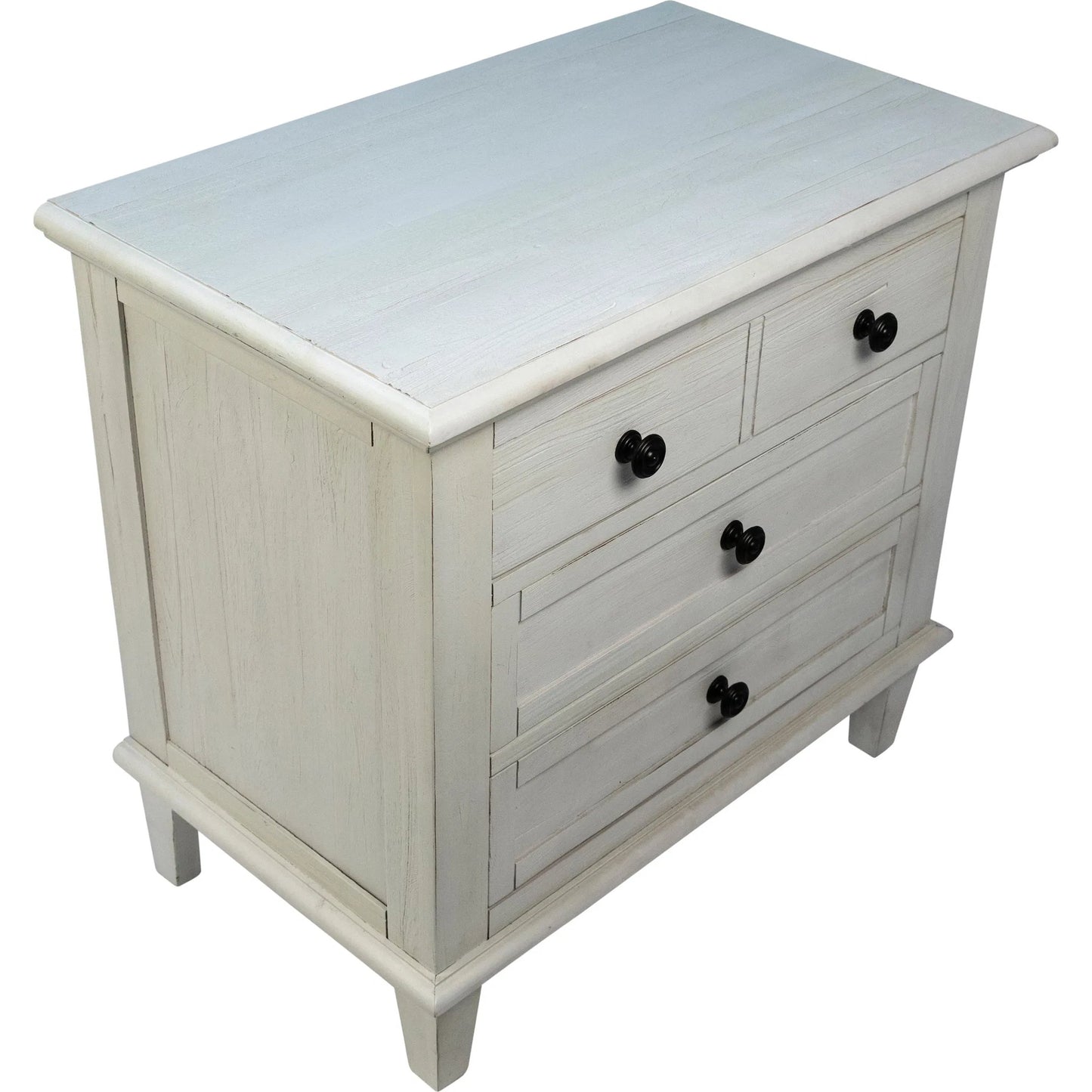 005 SI-1924401 | Additional Silo | Dontae Reclaimed Acacia White-Washed Nightstand by Arch & Plane in white, black and white wash. Made from relaimed acacia in a modern style.