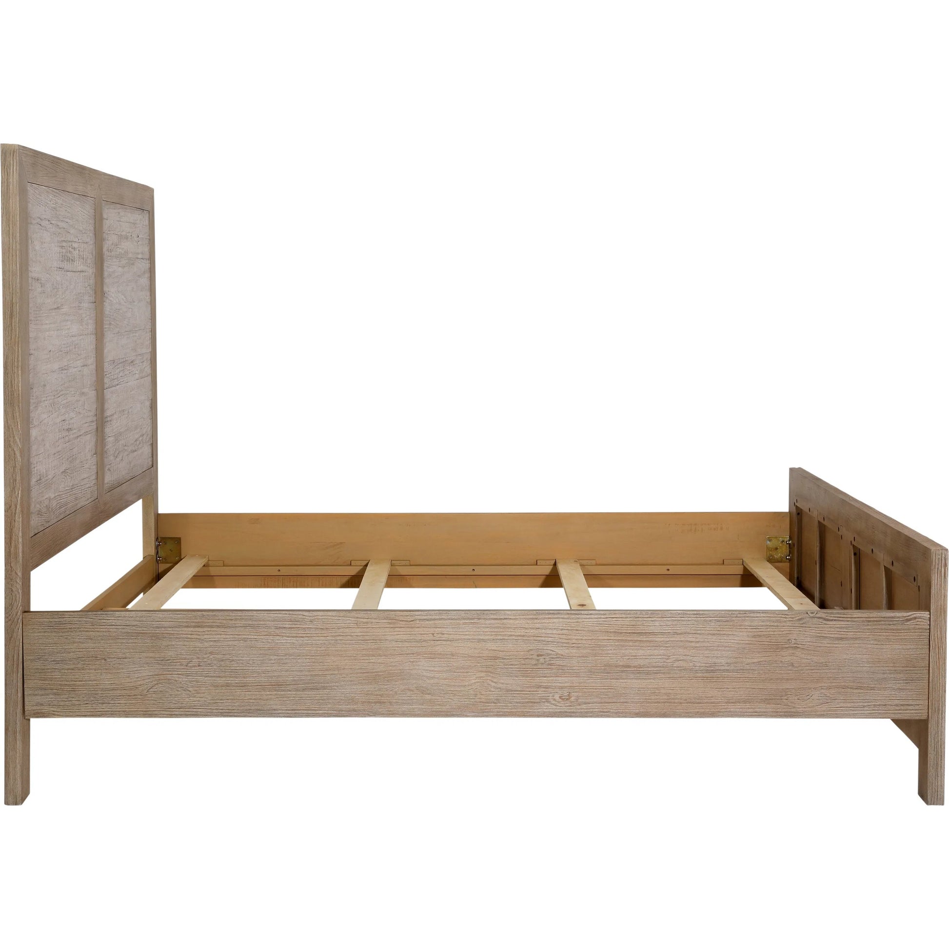 Tyrone Bed by Arch & Plane in light, grey warm wash finish. Made from solid pine wood, pine veneer in a transitional style.