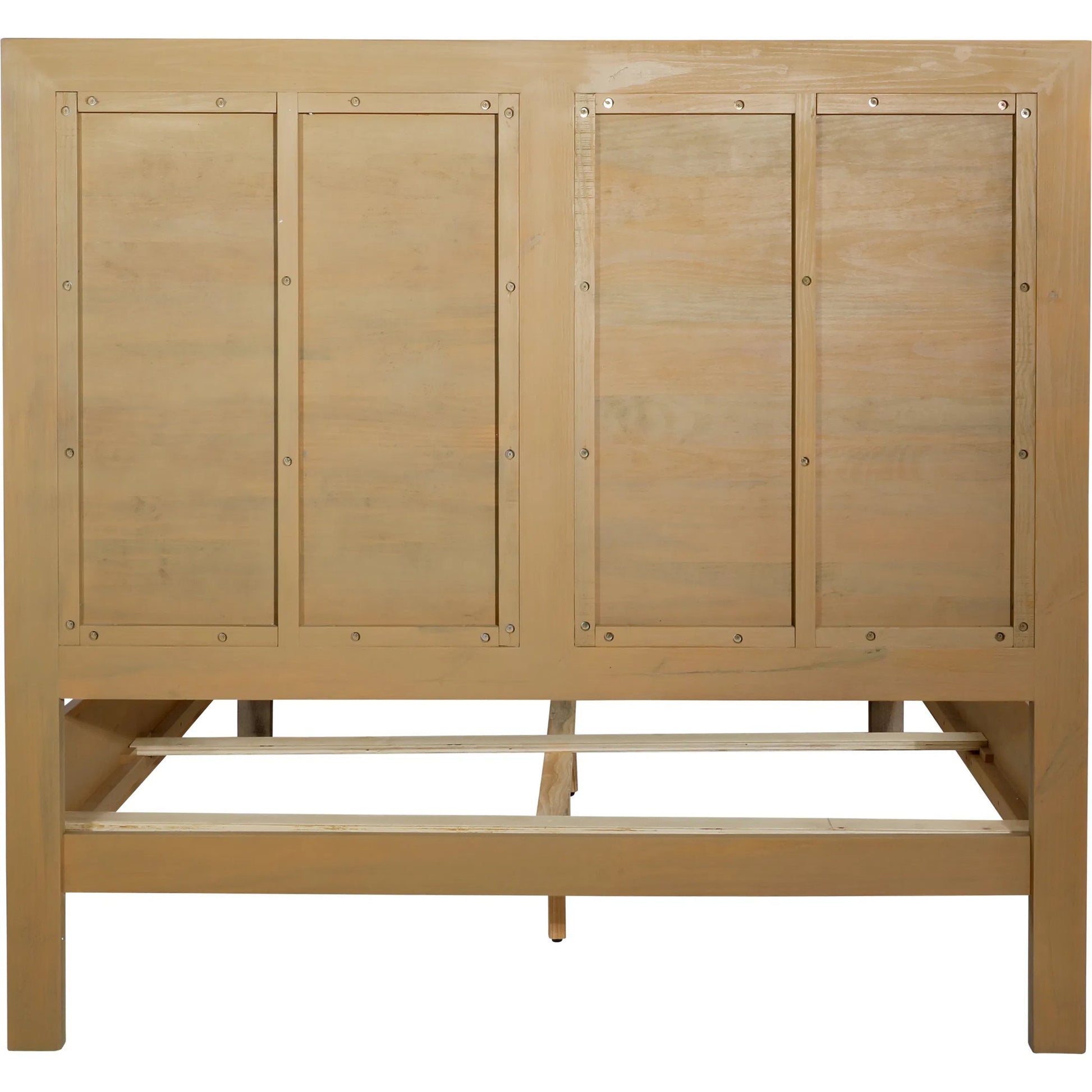 Tyrone Bed by Arch & Plane in light, grey warm wash finish. Made from solid pine wood, pine veneer in a transitional style.