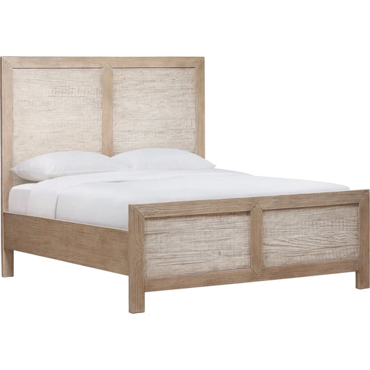 Roux Bed by Arch & Plane in light, grey warm wash finish. Made from solid pine wood, pine veneer in a unique style.