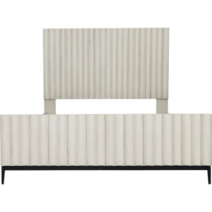 Brooks Bed by Arch & Plane in light grey wash. Made from rubber wood, oak veneer in a transitional style.