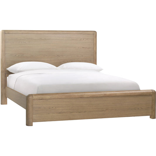 Tricia Bed by Arch & Plane in natural. Made from rubber wood, oak veneer in a unique style.