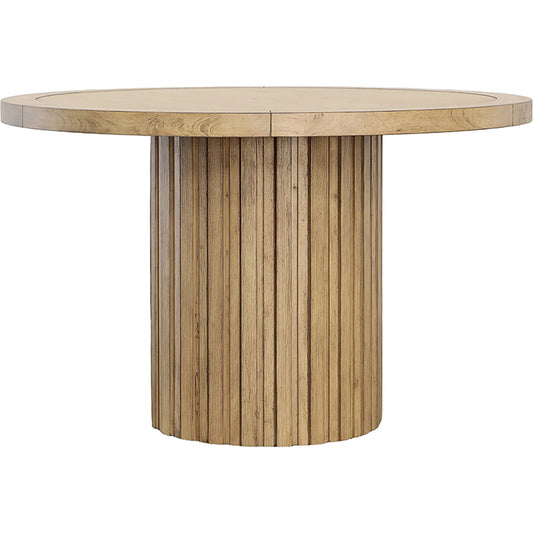 Valery Dining Table by Arch & Plane in natural. Made from rubber wood, oak veneer in a unique style.