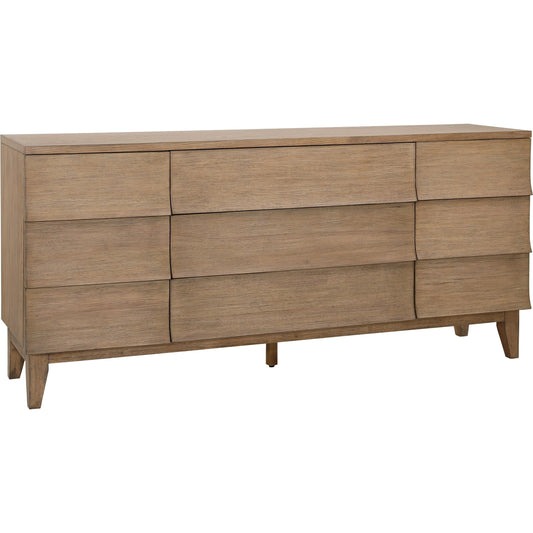 Margaux Side Board by Arch & Plane in natural. Made from rubber wood, oak veneer in a unique style.