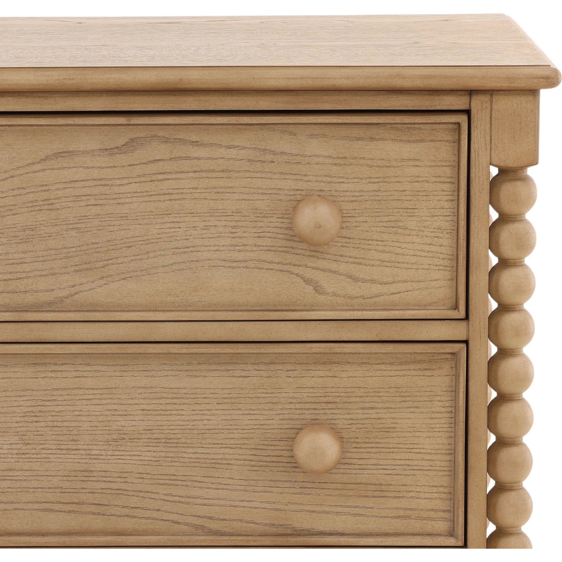 Marcellina Dresser by Arch & Plane in natural. Made from rubber wood, oak veneer in a transitional style.