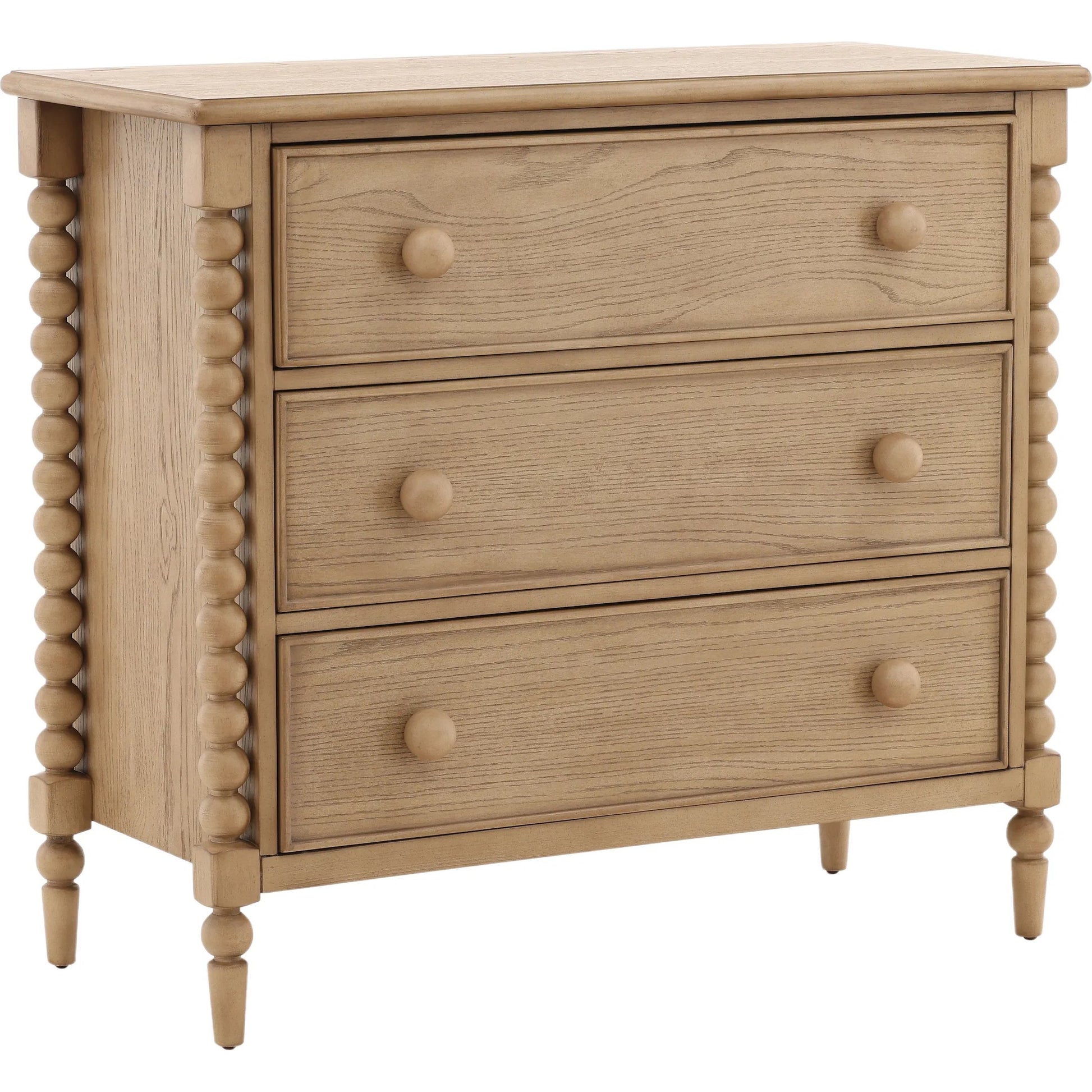 Marcellina Dresser by Arch & Plane in natural. Made from rubber wood, oak veneer in a transitional style.
