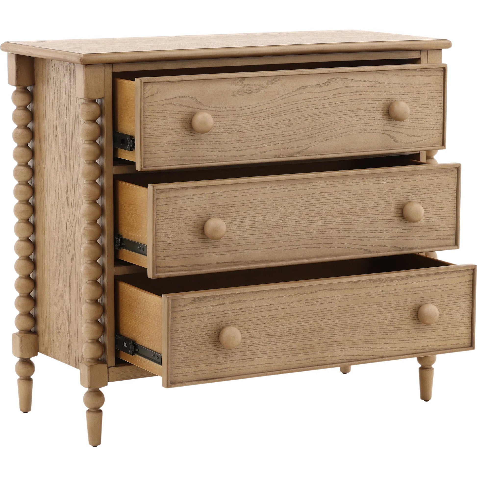 Marcellina Dresser by Arch & Plane in natural. Made from rubber wood, oak veneer in a transitional style.